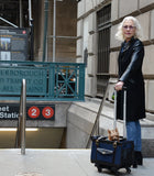 Pet-Trek with dog carrier in NYC train station