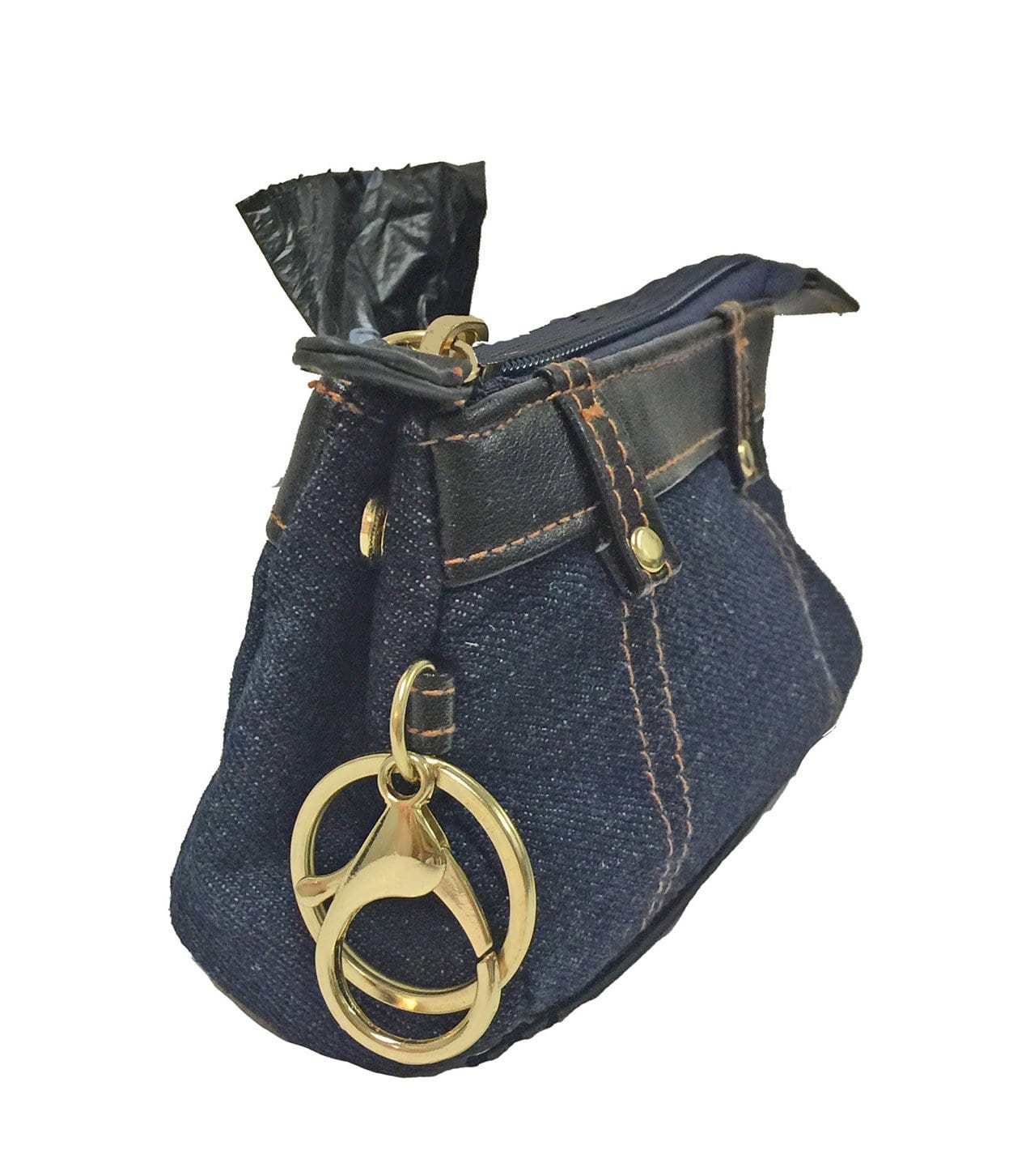 Classy gold clasp on poop bag pouch