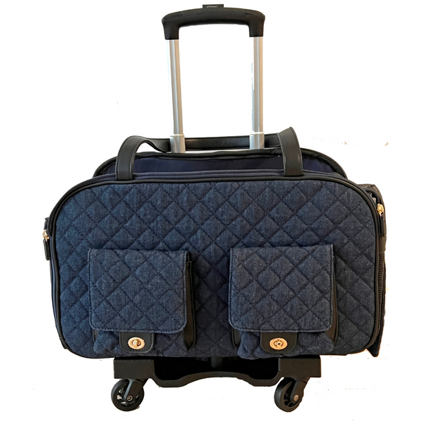 Edgar Quilted Denim Pet Carrier with Pet-Trek®: Airline Approved!